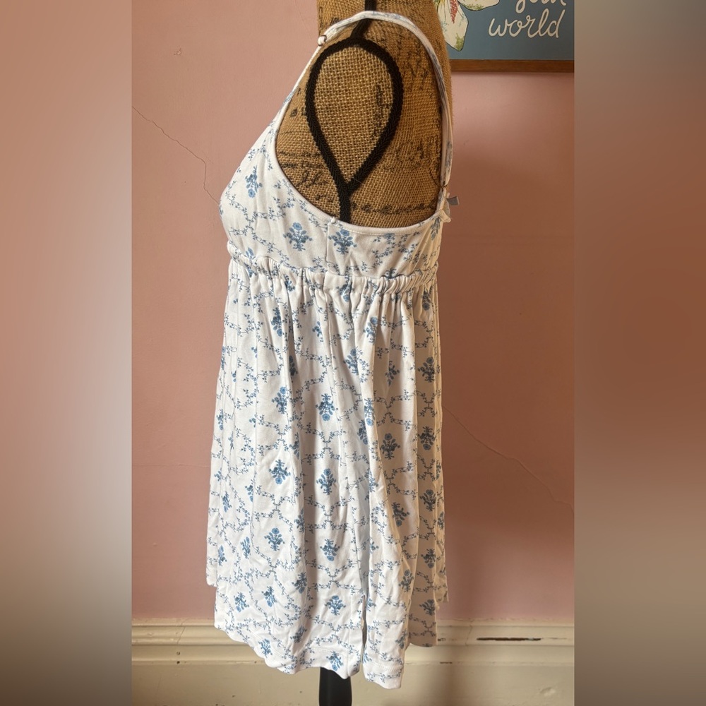 Hill House Blue and White Mini Dress with Floral Print - Picture 2 of 7